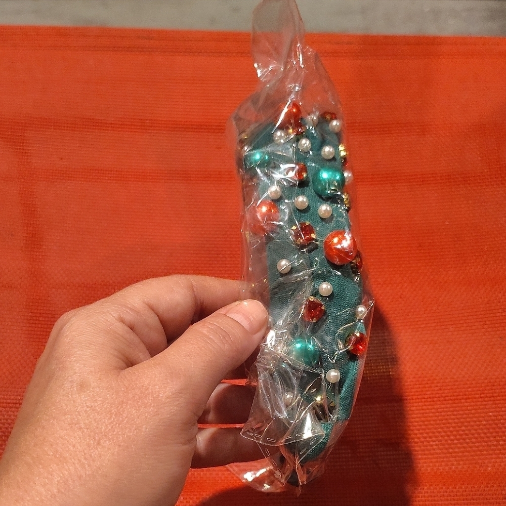 Lobaba Green Embellished Headband Christmas